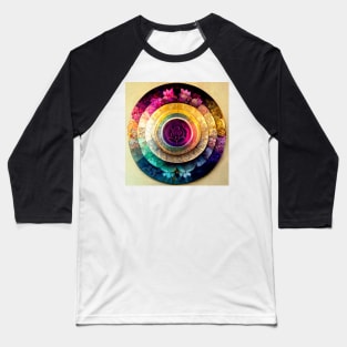 mandala, purple, pink, black, blue, green, yellow, gold, silver, white, rose Baseball T-Shirt